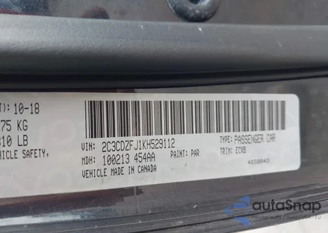 2019 Dodge Challenger R/T Scat Pack from USA, damaged, VIN 2C3CDZFJ1KH529112